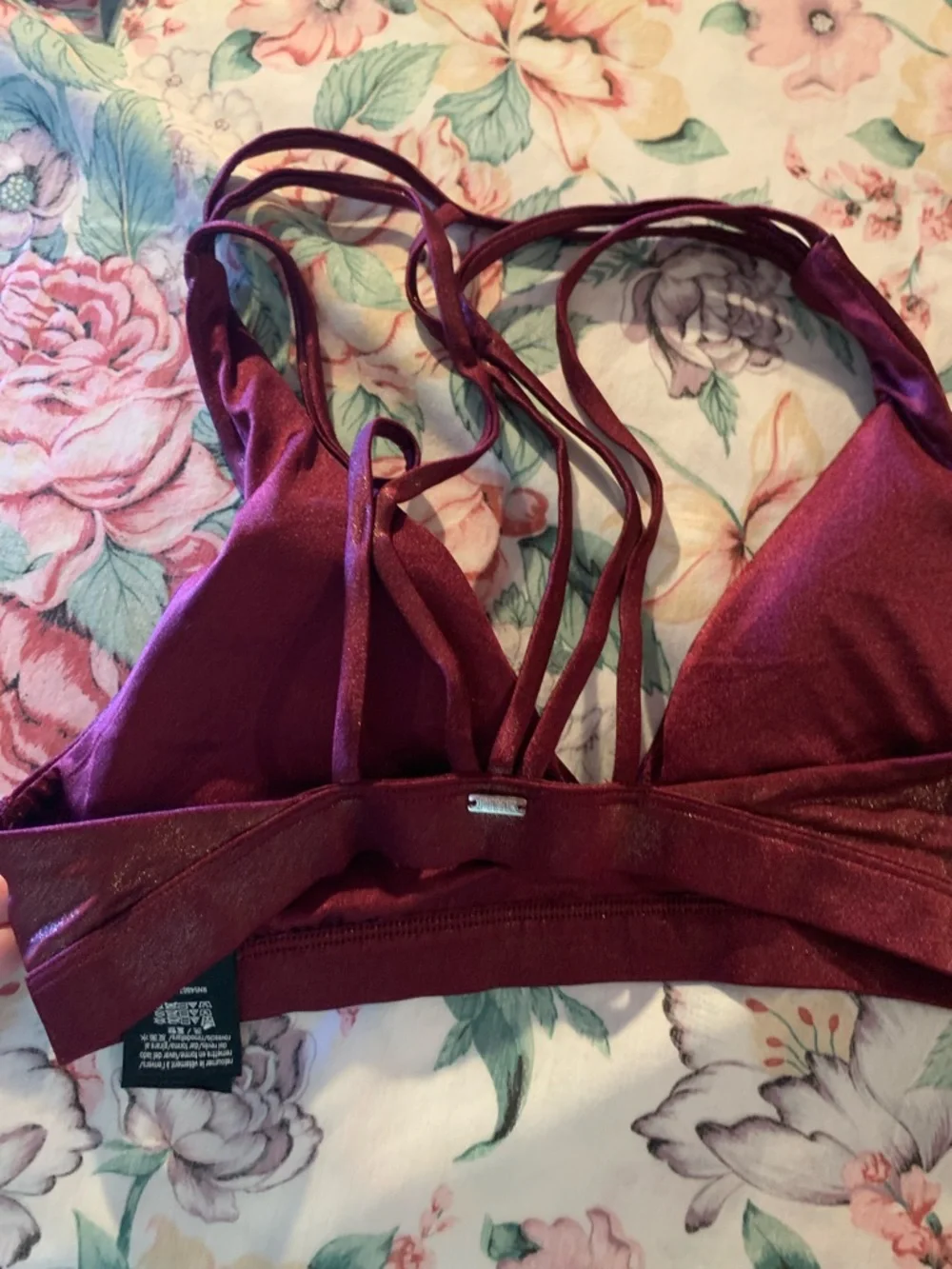 Victoria Secret Pink Ultimate Women's Shimmer Bralette - Burgundy Size Small - Picture 5 of 6